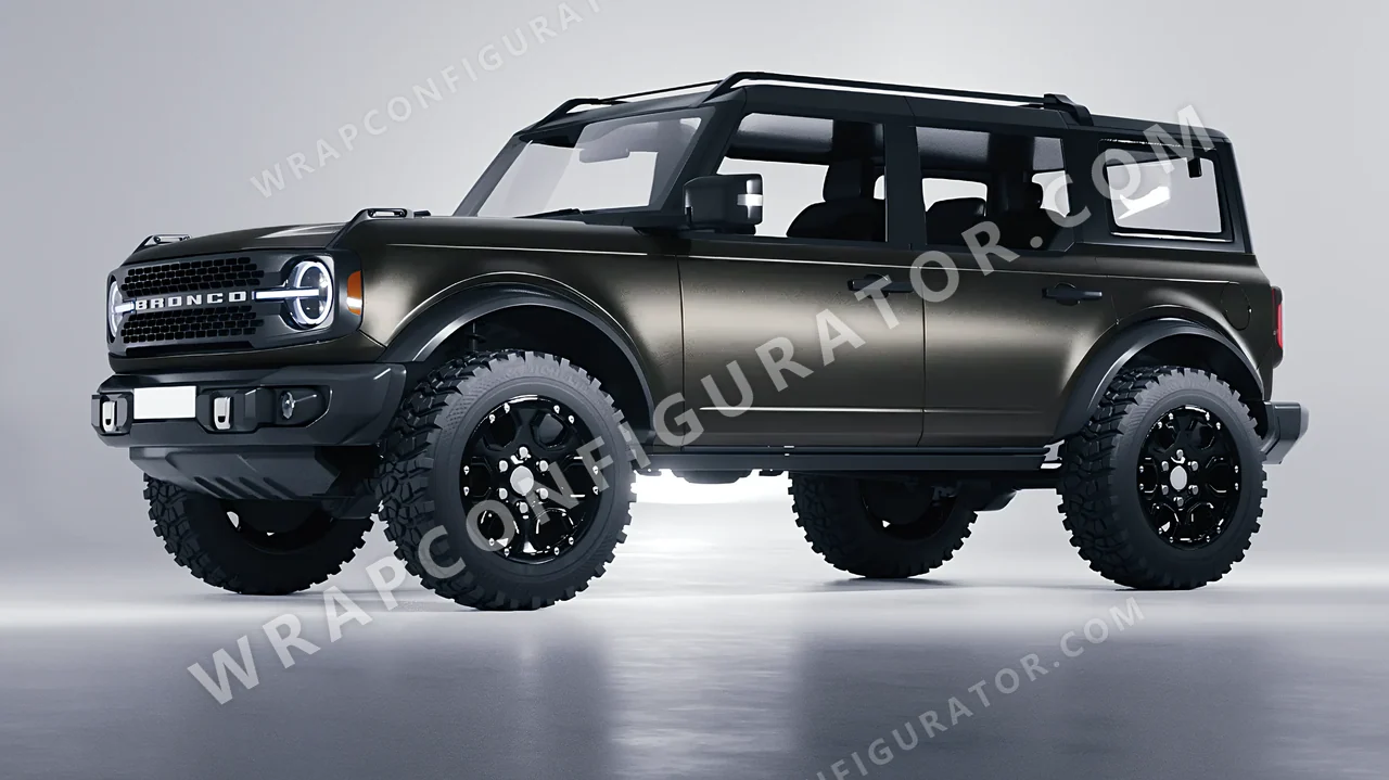Black Ford Bronco 2024 wrapped in Avery Dennison Dark Basalt SW900-871-M