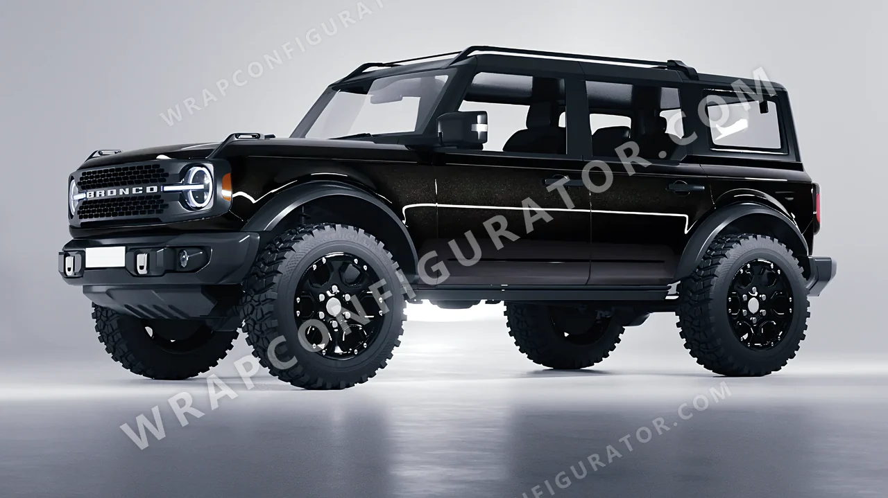 Black Ford Bronco 2024 wrapped in Inozetek Dynamic PPF Perfect Black DPPF908