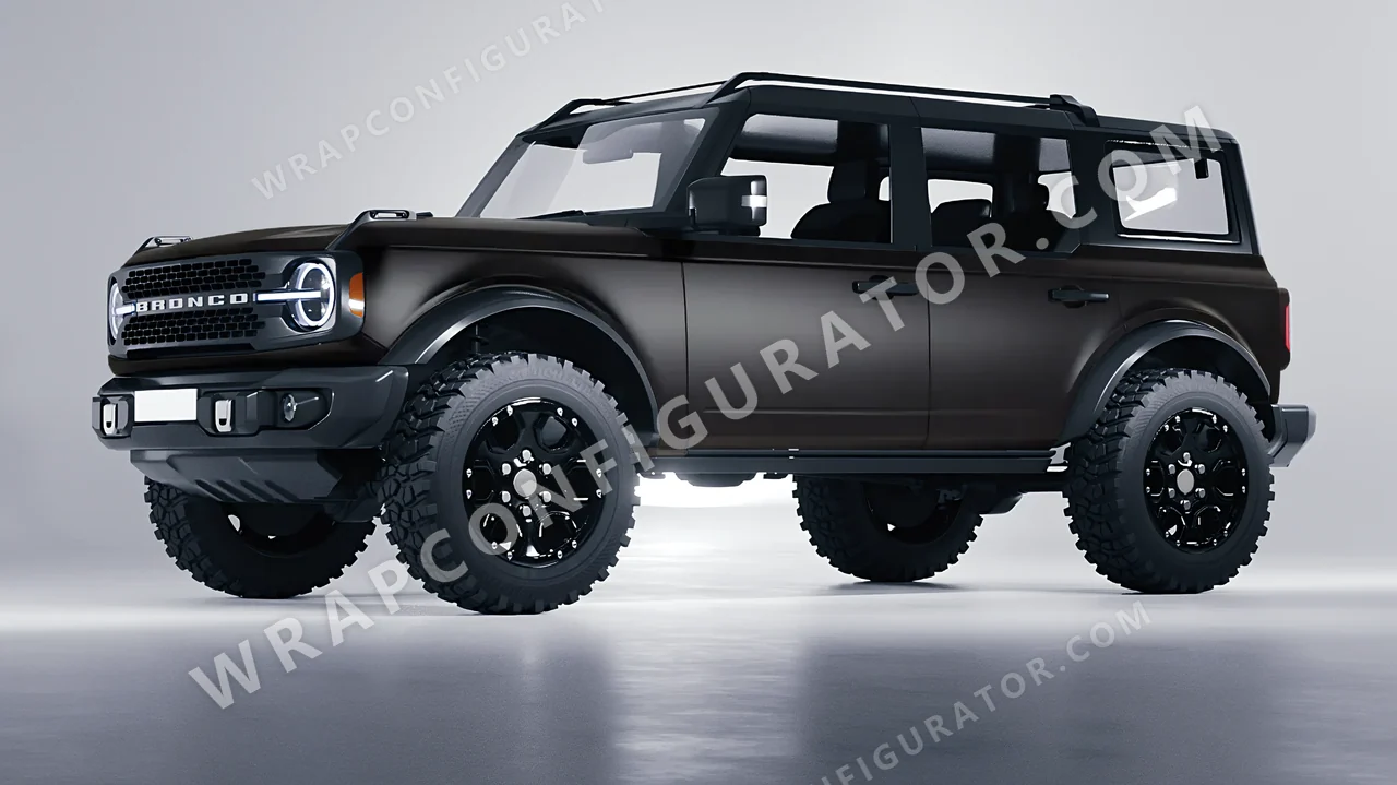 Black Ford Bronco 2024 wrapped in KPMF Absolute Matt Perfect Black K75810