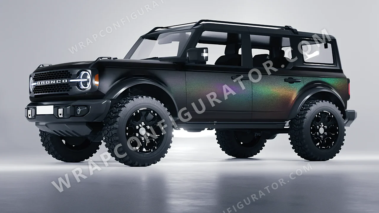 Black Ford Bronco 2024 wrapped in KPMF Matt Morpheus Black Starlight K75571