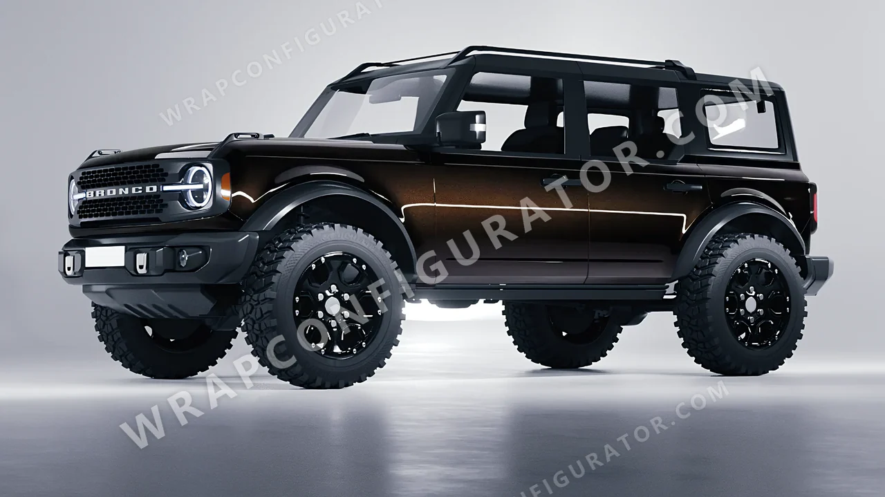 Black Ford Bronco 2024 wrapped in KPMF Phantom Black K75448