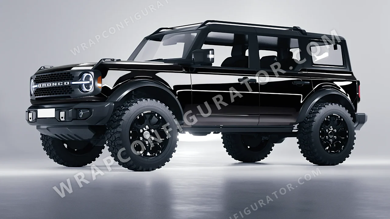 Black Ford Bronco 2024 wrapped in ORACAL Black 970RA-070G