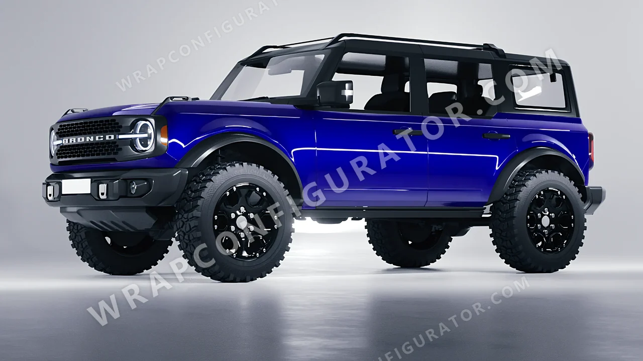 Blue Ford Bronco 2024 wrapped in 3M Gloss Blue Raspberry G378