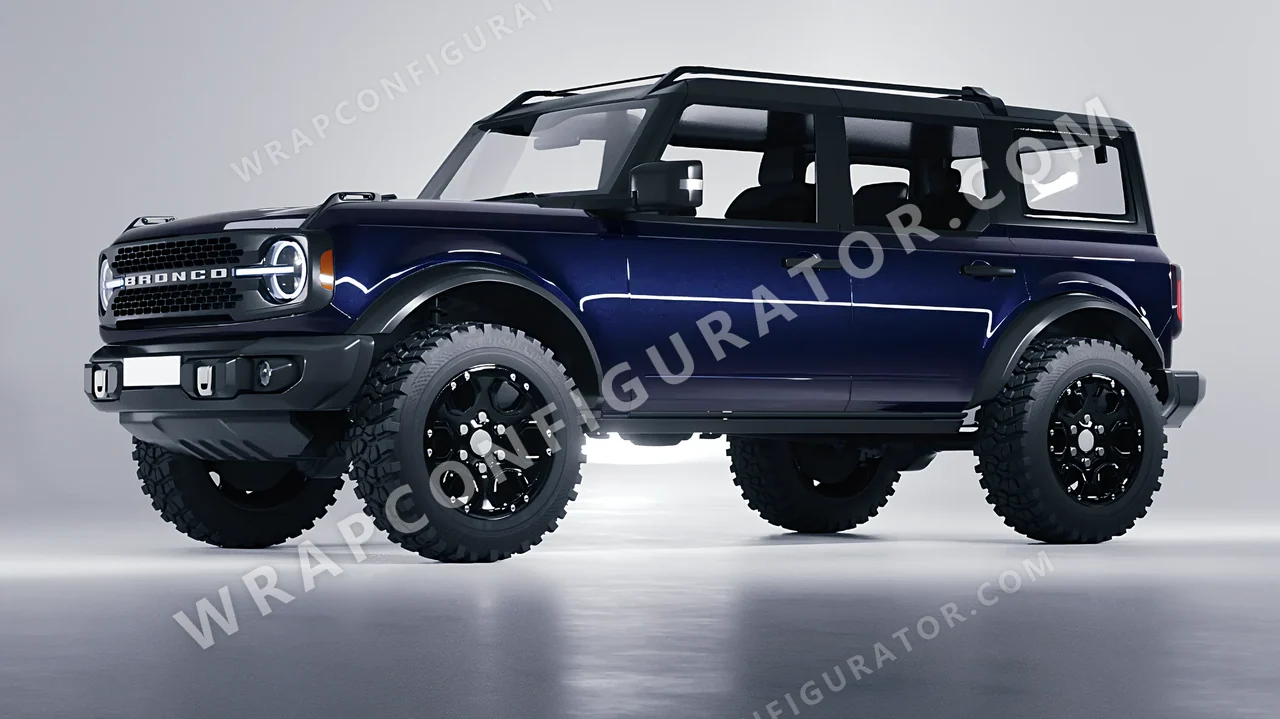 Blue Ford Bronco 2024 wrapped in Colourshield PPF by HyperPro Cobalt Blue GAF46-P
