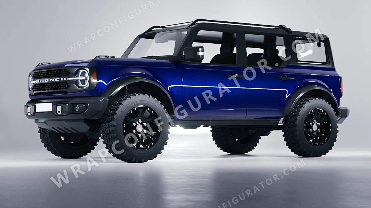 Blue Ford Bronco 2024 wrapped in Colourshield PPF by HyperPro Deep Blue HGM72-P