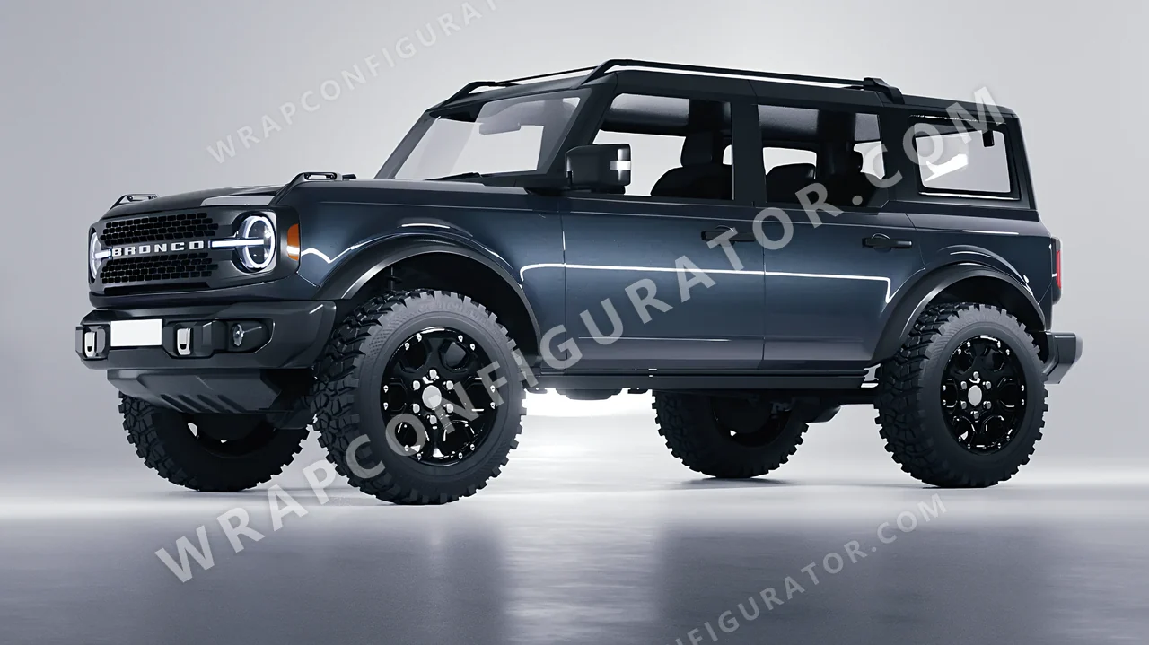 Blue Ford Bronco 2024 wrapped in Colourshield PPF by HyperPro Gray Blue GAF38-P