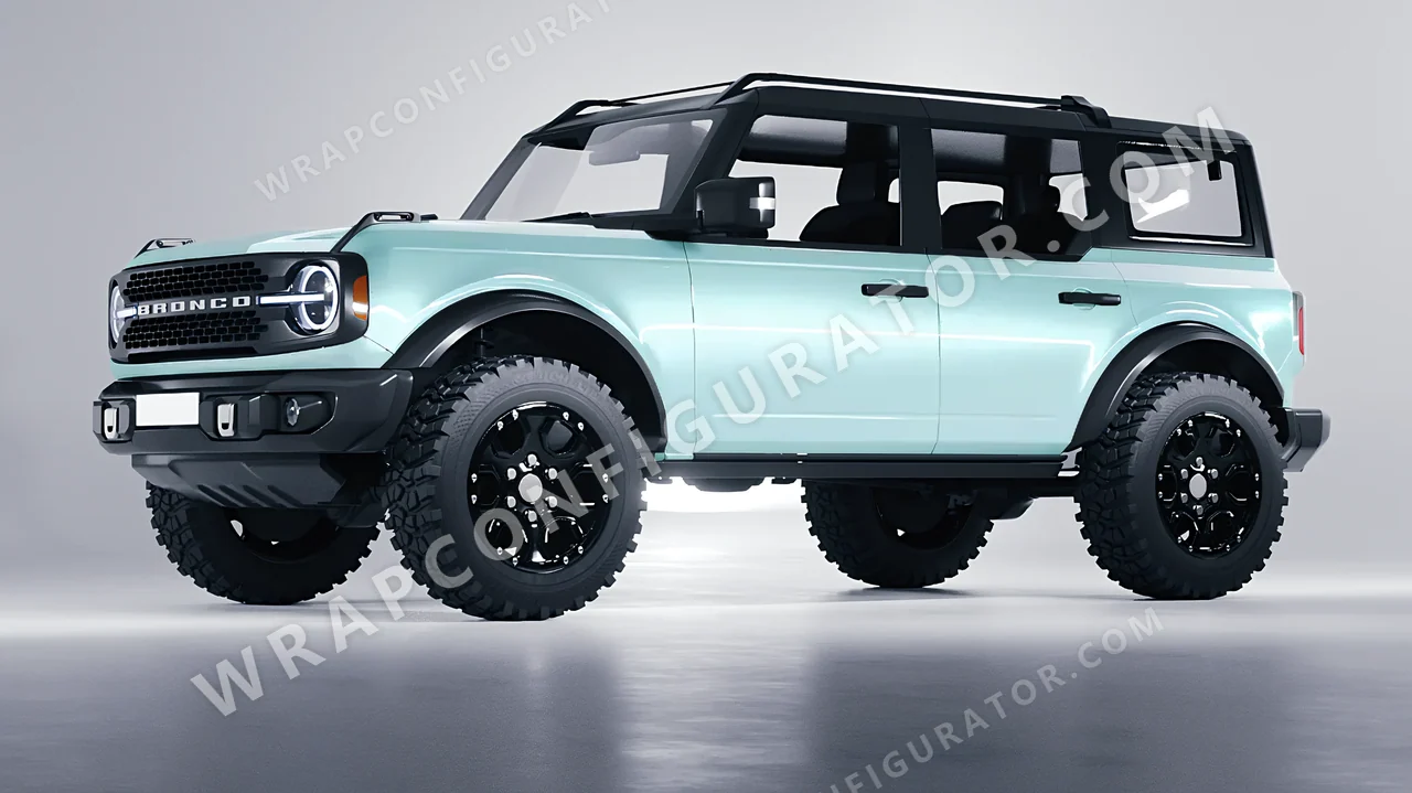 Blue Ford Bronco 2024 wrapped in Colourshield PPF by HyperPro Ice Blue GAF49-P