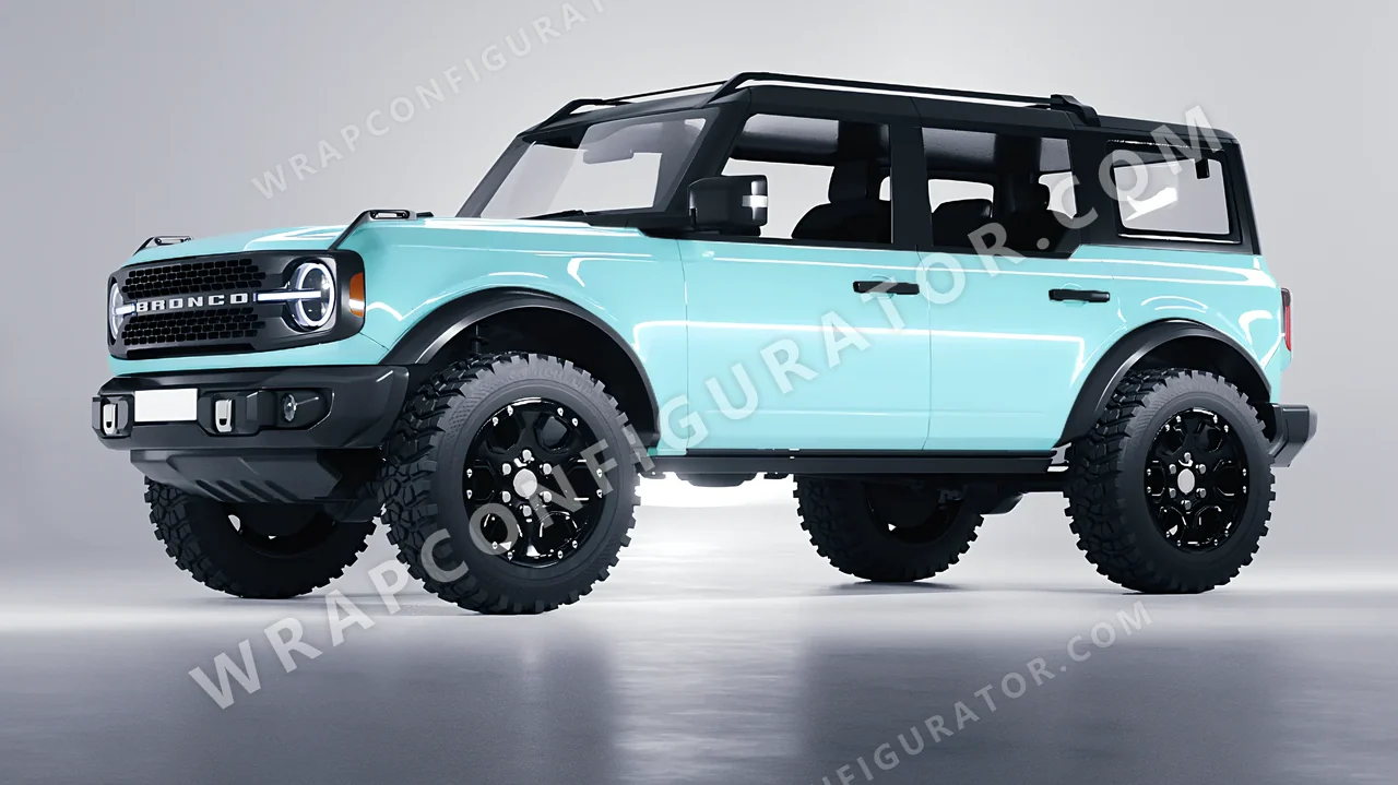 Blue Ford Bronco 2024 wrapped in Colourshield PPF by HyperPro Sea Blue HGF04-P