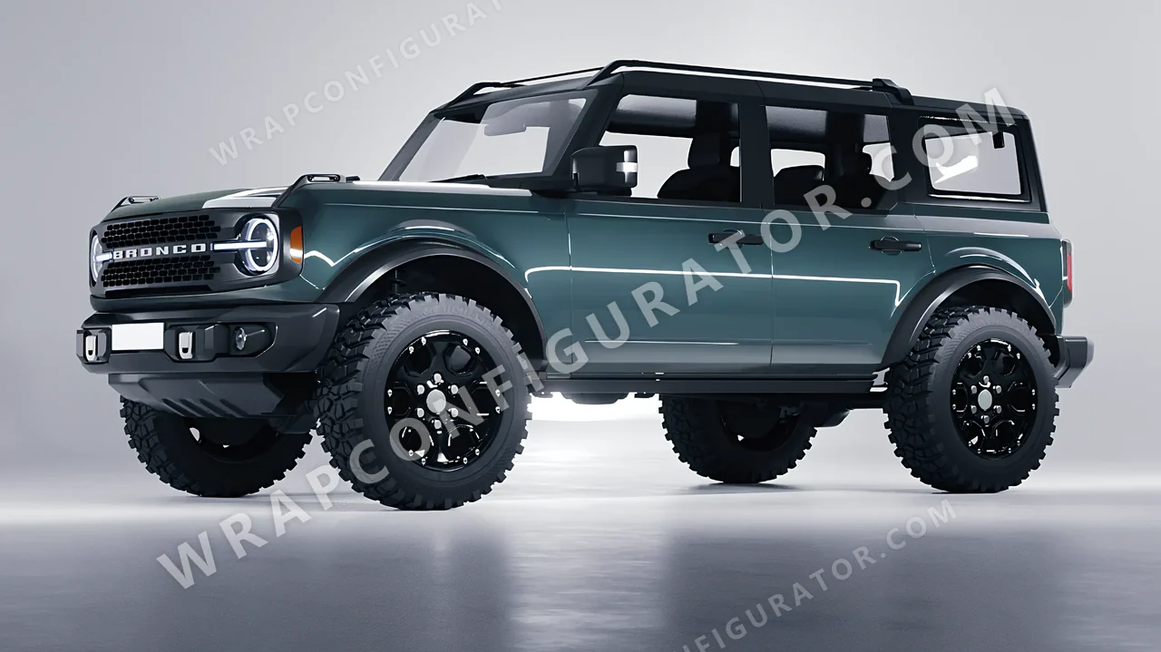 Blue Ford Bronco 2024 wrapped in Inozetek Dynamic PPF Copaze Blue CPZE101