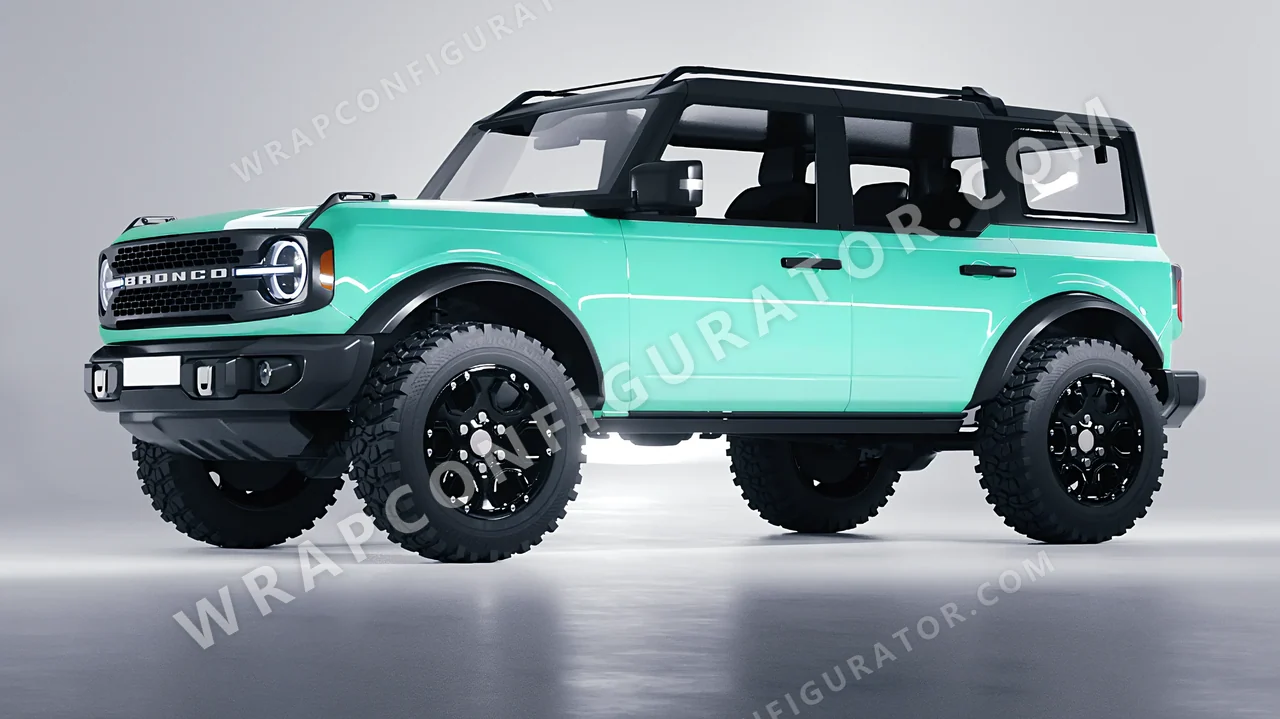 Blue Ford Bronco 2024 wrapped in Inozetek Dynamic PPF Tiffany Blue DPPF935