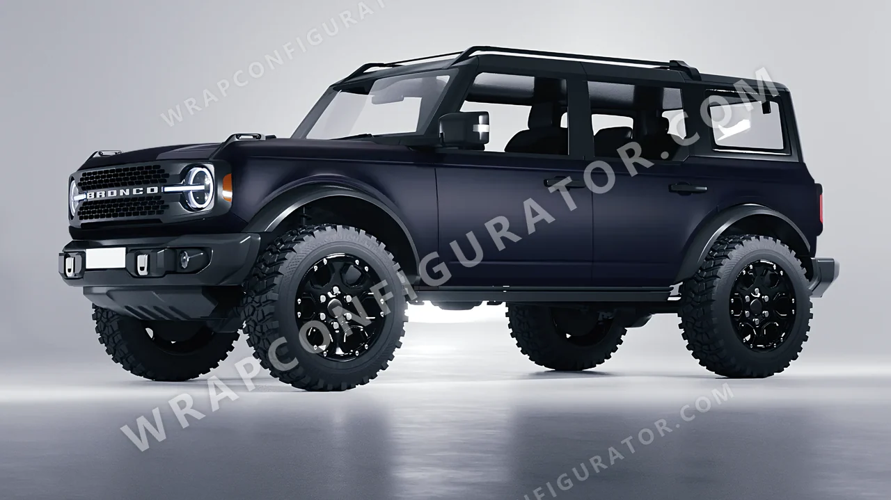 Blue Ford Bronco 2024 wrapped in KPMF Matt Sinister Blue K75562