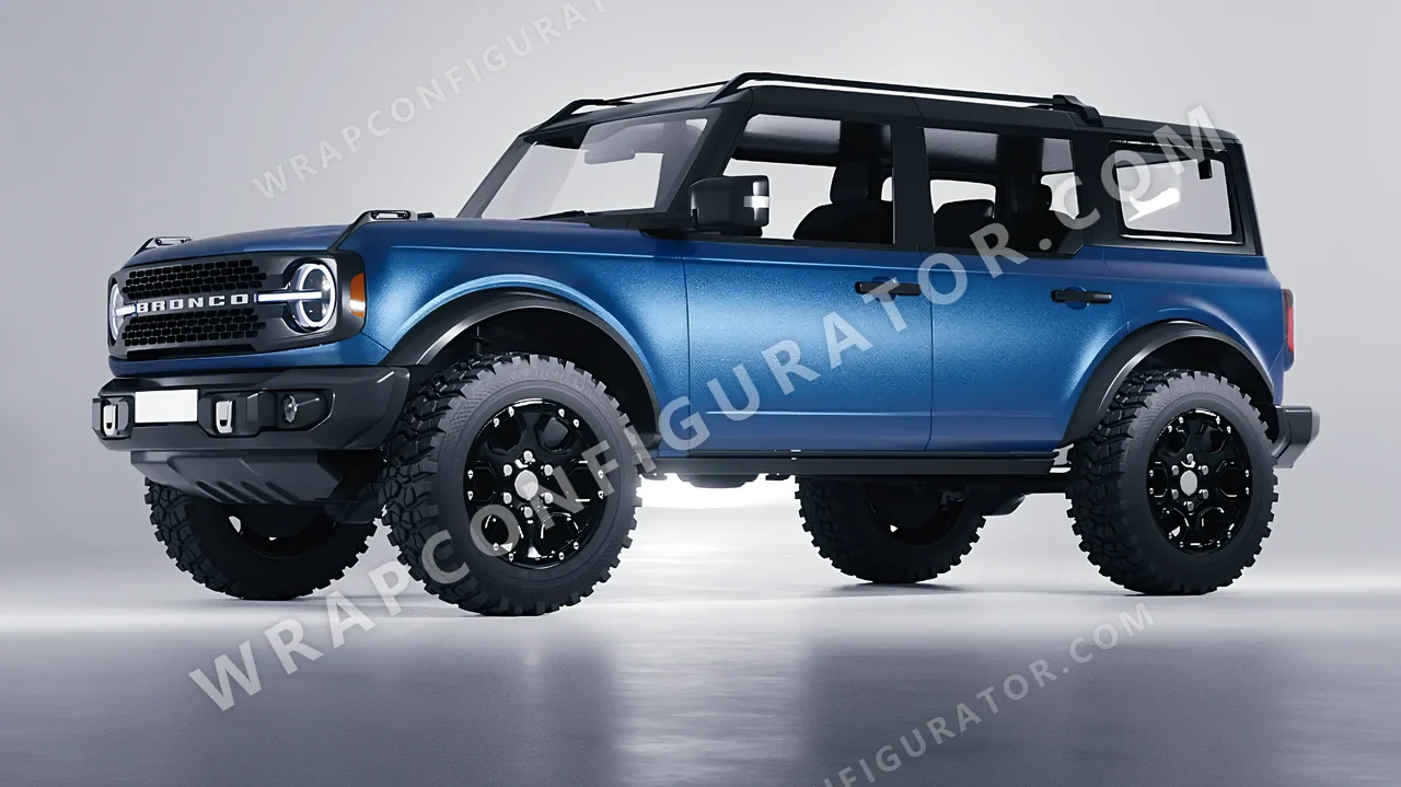 Blue Ford Bronco 2024 wrapped in ORACAL Azure 970RA-197M
