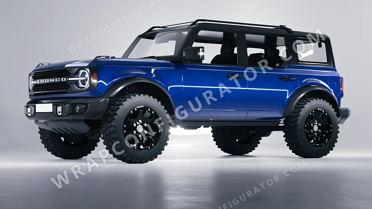 Blue Ford Bronco 2024 wrapped in ORACAL Blue 970RA-067G
