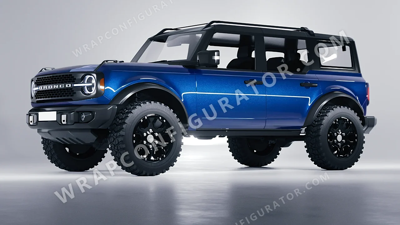 Blue Ford Bronco 2024 wrapped in ORACAL Deep Blue 970RA-192G
