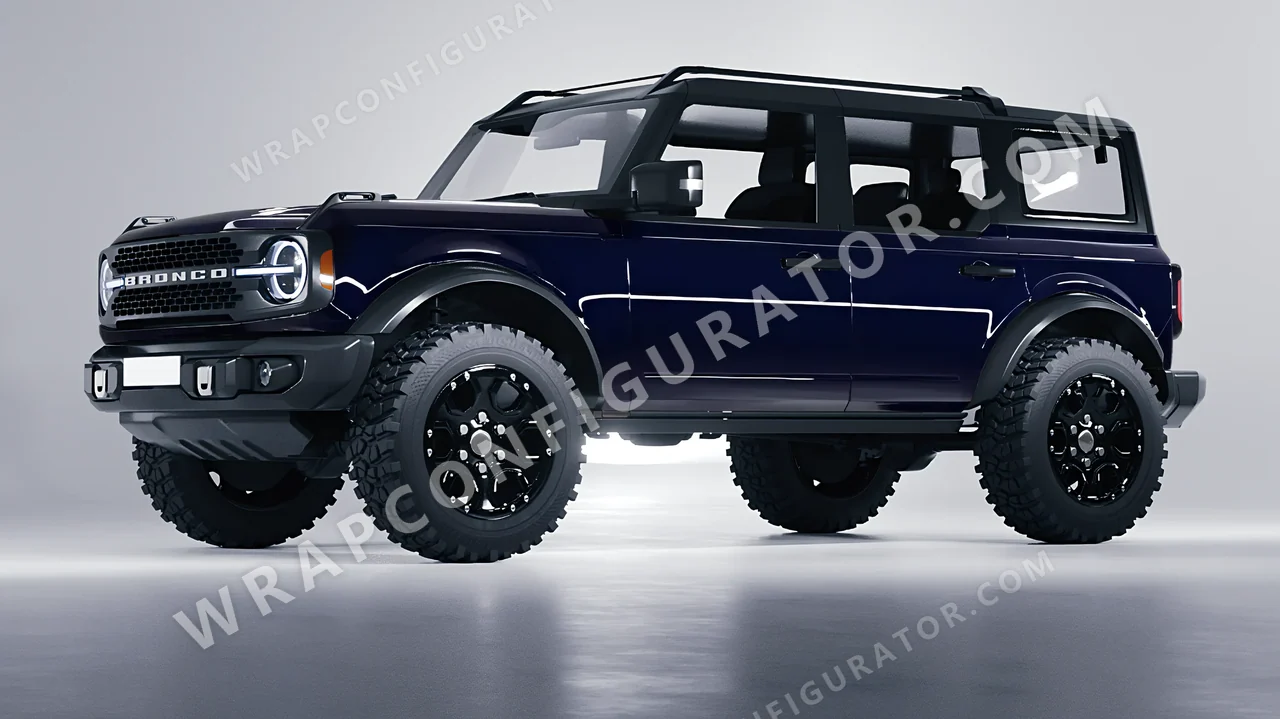 Blue Ford Bronco 2024 wrapped in ORACAL Gt3 Blue 970RA-111G