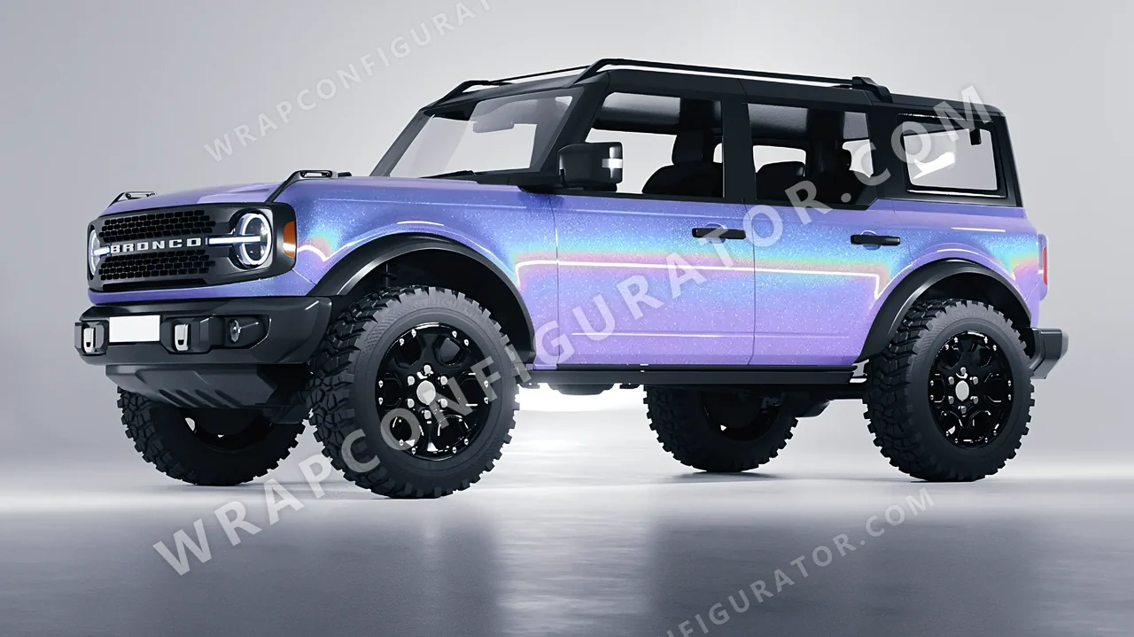 Blue Ford Bronco 2024 wrapped in ORACAL Intergalactic Blue 970RA-155G