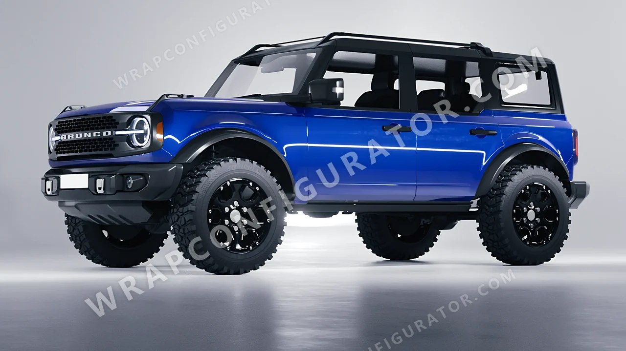 Blue Ford Bronco 2024 wrapped in ORACAL King Blue 970RA-049G