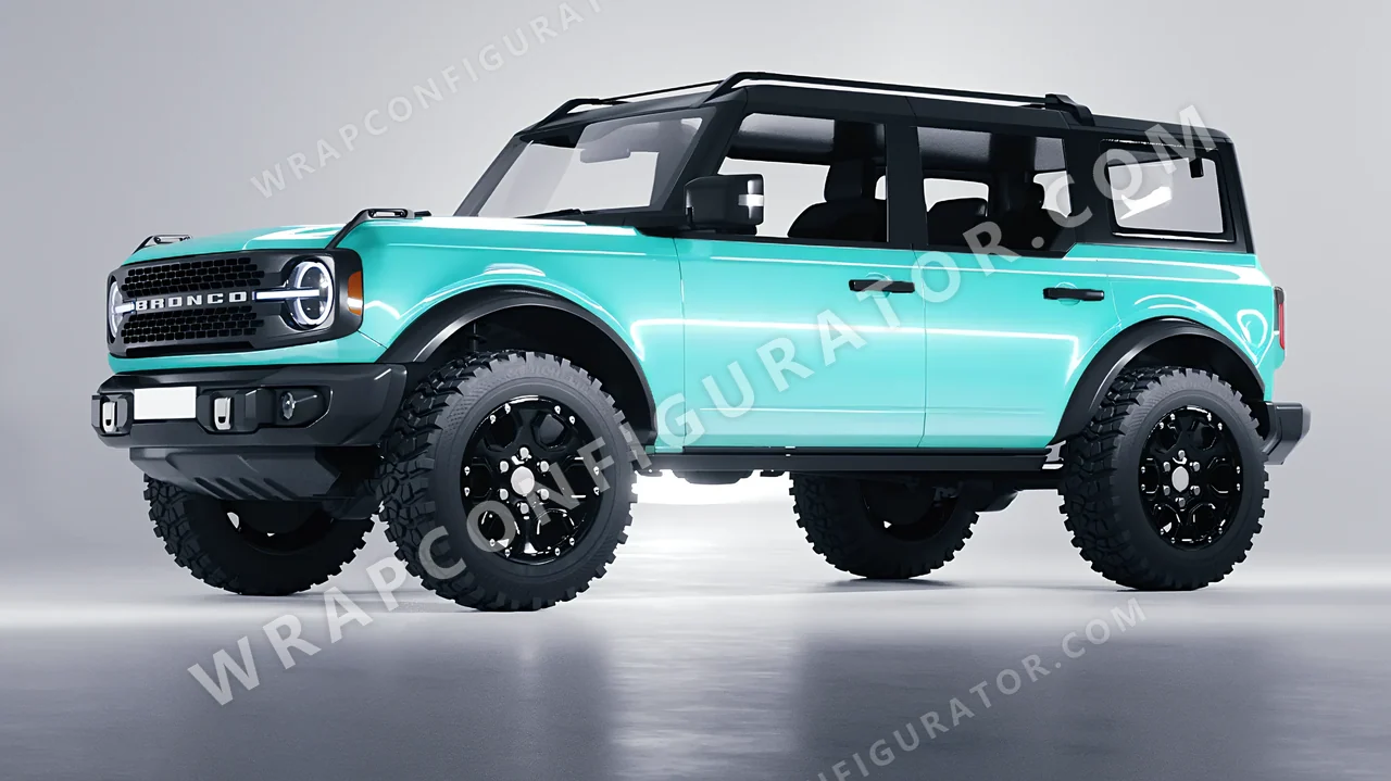 Blue Ford Bronco 2024 wrapped in ORACAL Mint 970RA-055G