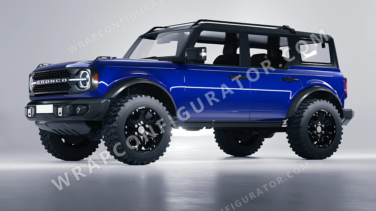 Blue Ford Bronco 2024 wrapped in ORACAL Night Blue 970RA-511G