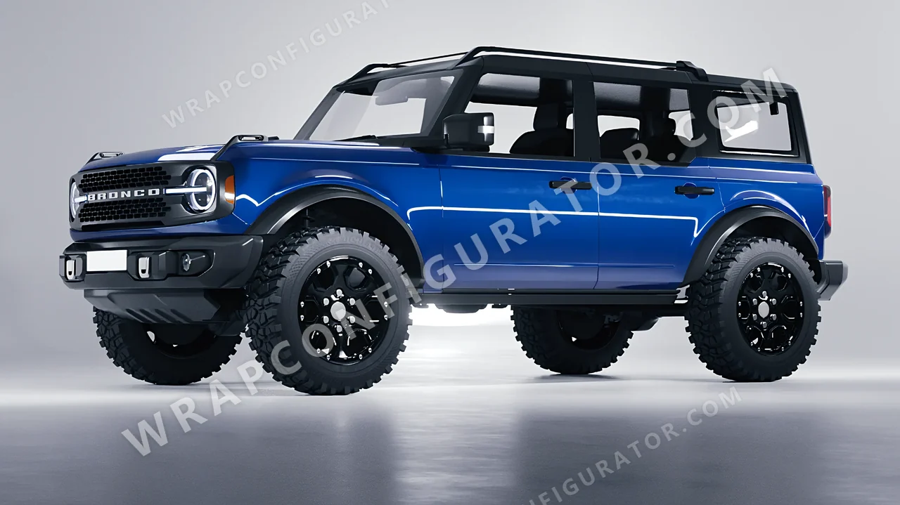 Blue Ford Bronco 2024 wrapped in ORACAL Police Blue 970RA-572G
