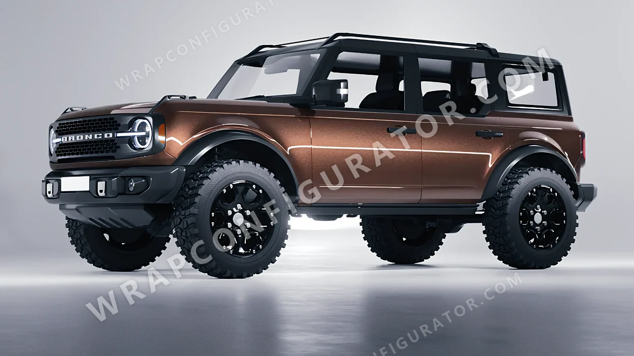 Brown Ford Bronco 2024 wrapped in Avery Dennison Brown SW900-929-M