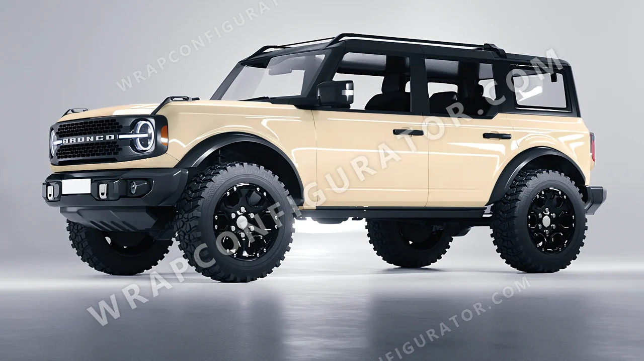 Brown Ford Bronco 2024 wrapped in Colourshield PPF by HyperPro Khaki HGF45-P