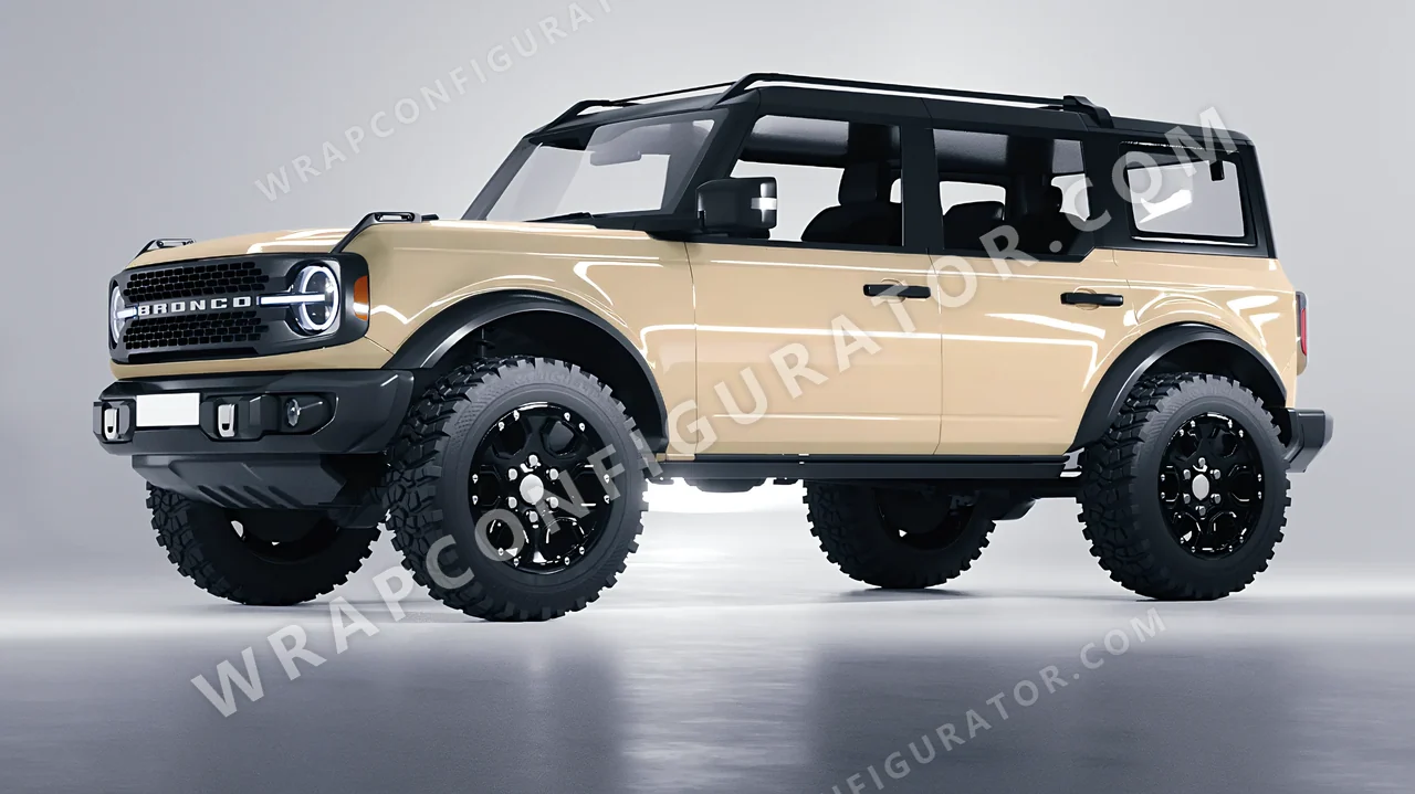 Brown Ford Bronco 2024 wrapped in Colourshield PPF by HyperPro Khakis HGF26-P