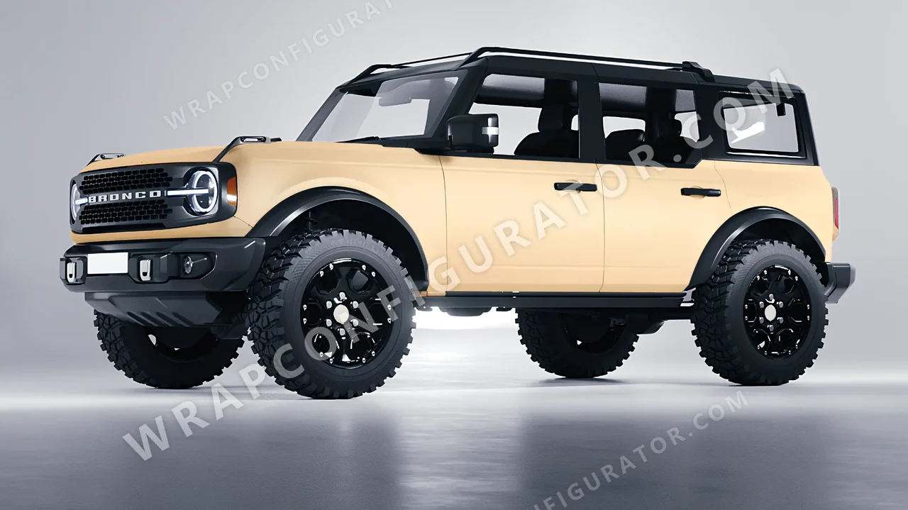 Brown Ford Bronco 2024 wrapped in Inozetek Dynamic PPF Sand DPPF815