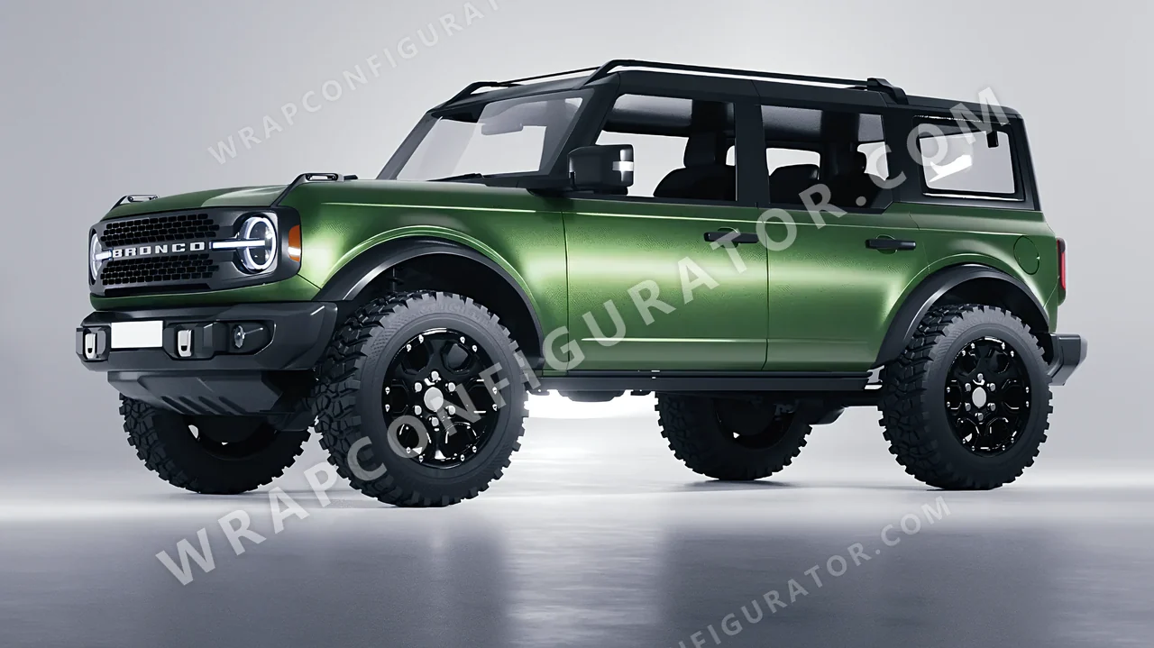 Green Ford Bronco 2024 wrapped in Avery Dennison Apple Green SW900-745-M