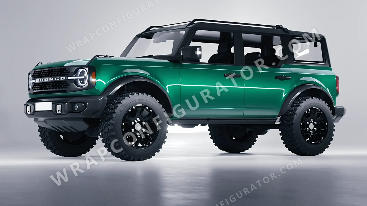 Green Ford Bronco 2024 wrapped in Avery Dennison Emerald Green SW900-771-O