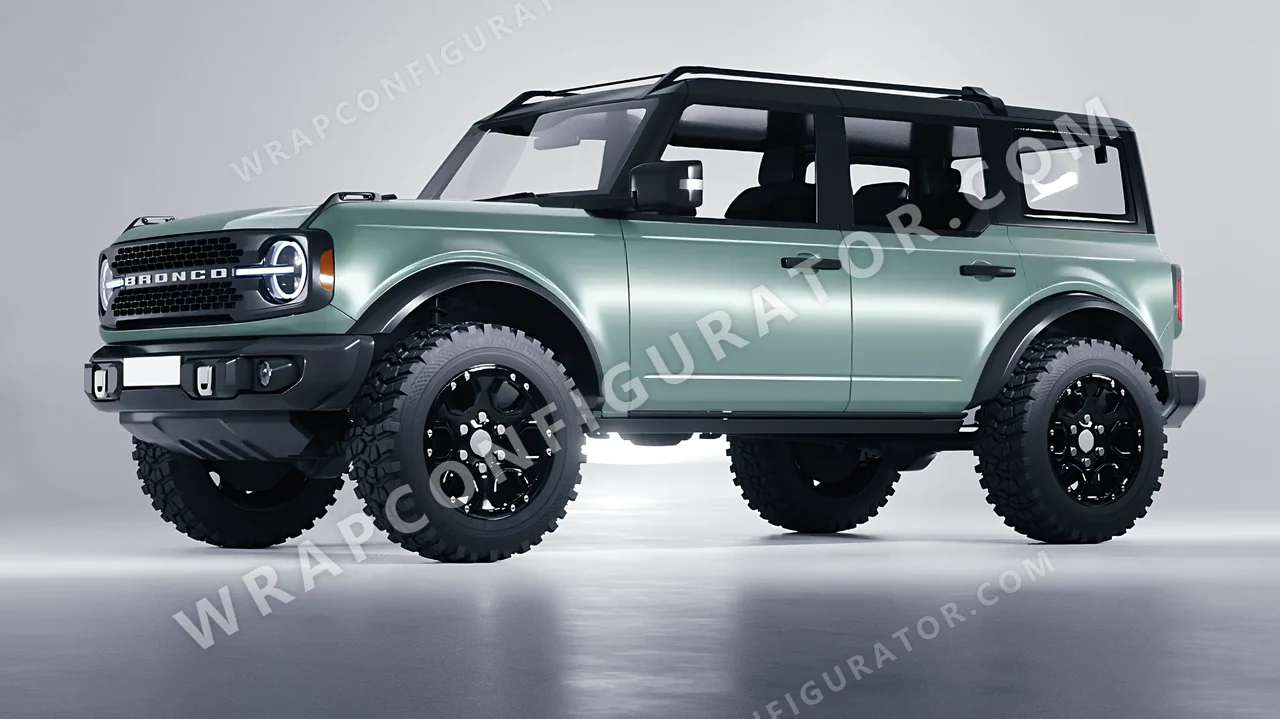 Green Ford Bronco 2024 wrapped in Avery Dennison Jade SW900-702-O