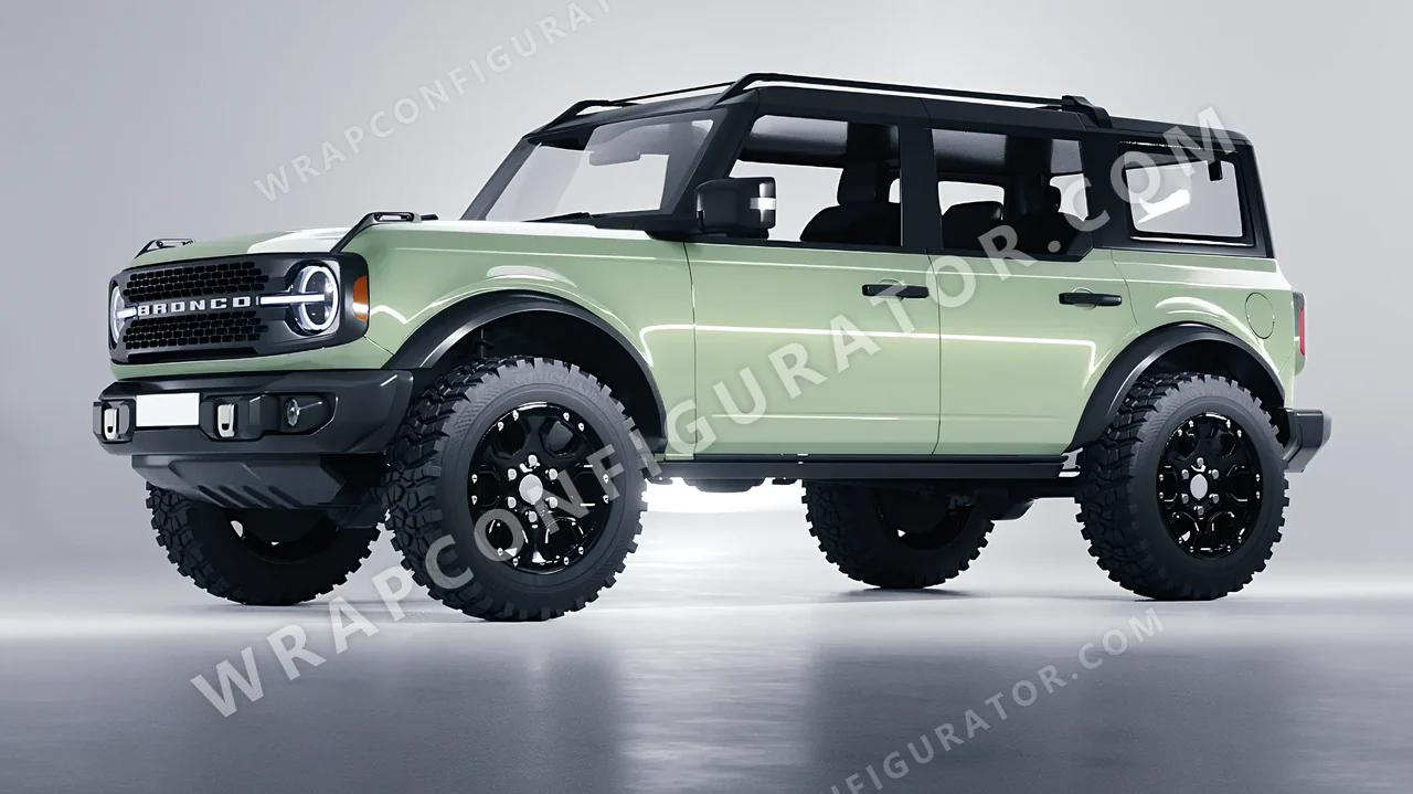 Green Ford Bronco 2024 wrapped in Avery Dennison Light Pistachio SW900-728-O