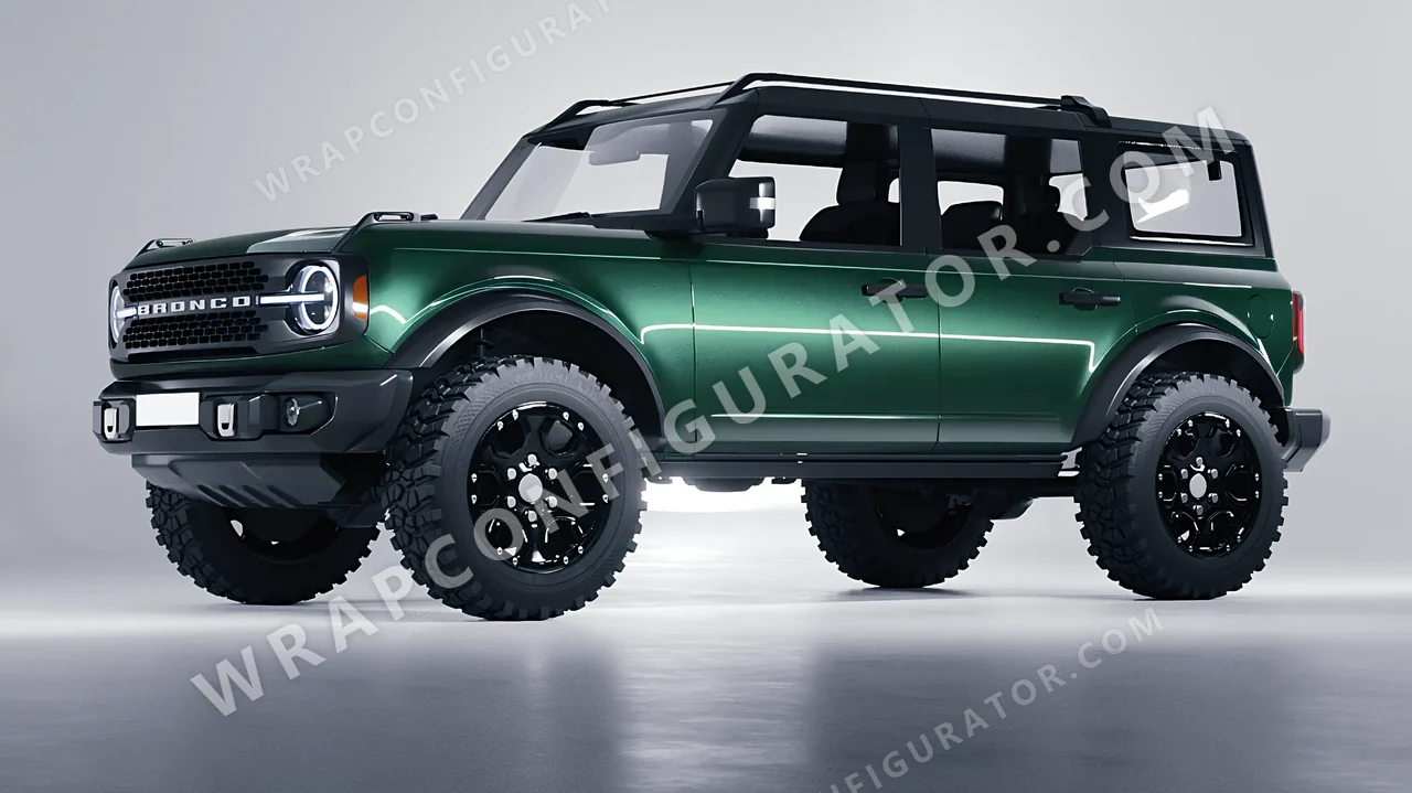 Green Ford Bronco 2024 wrapped in Avery Dennison Pearl Dark Green SW900-796-S
