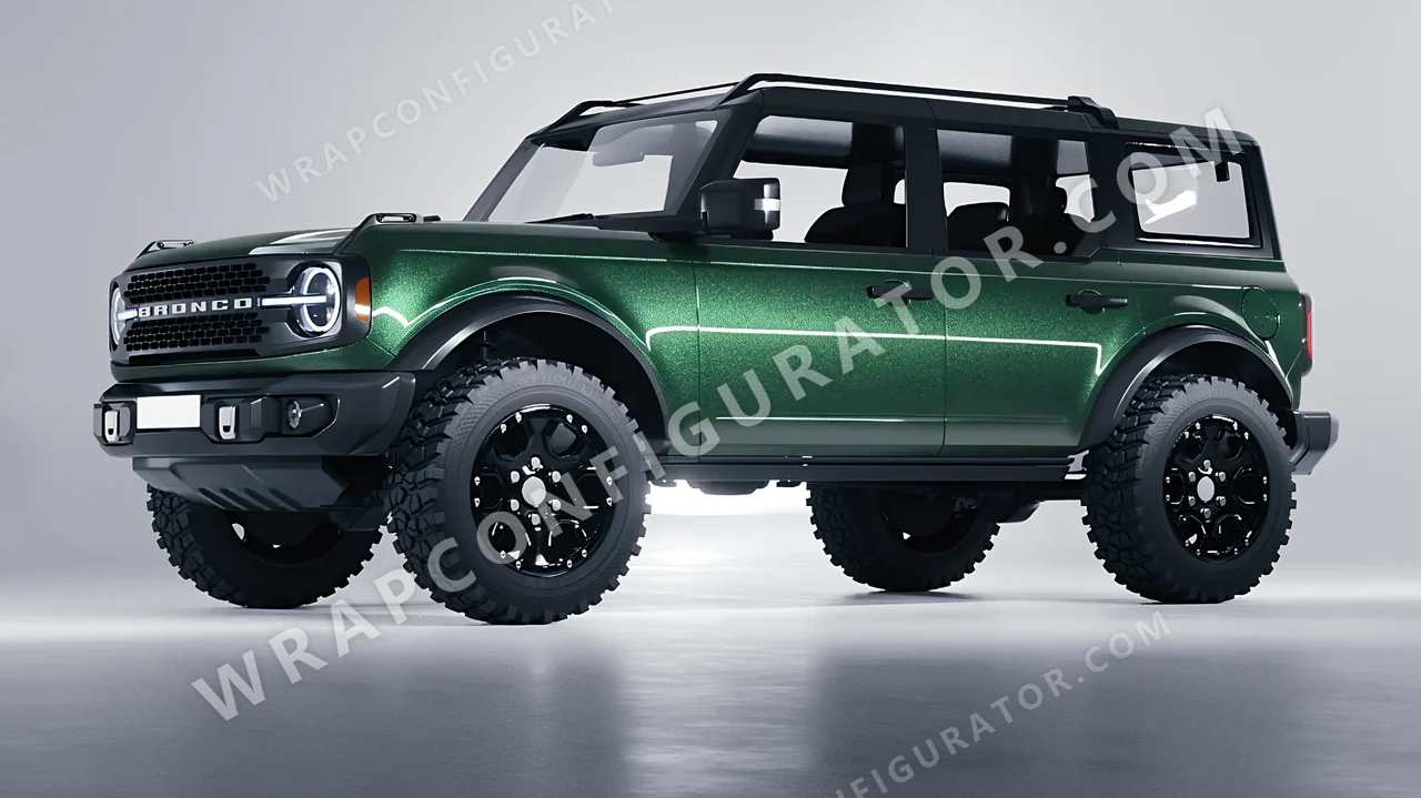 Green Ford Bronco 2024 wrapped in Avery Dennison Radioactive SW900-762-M