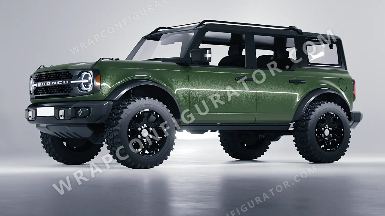 Green Ford Bronco 2024 wrapped in Avery Dennison Rugged Marsh Green SW900-738-X
