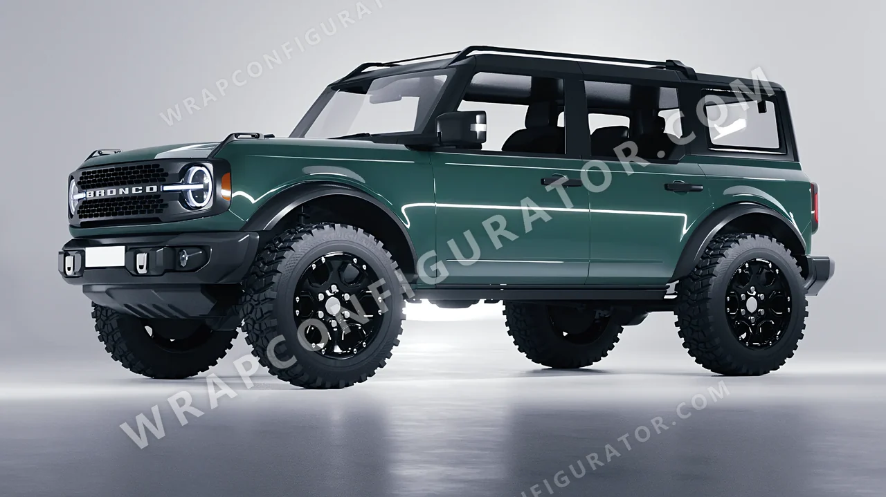 Green Ford Bronco 2024 wrapped in Avery Dennison Smooth Sage SW900-729-O