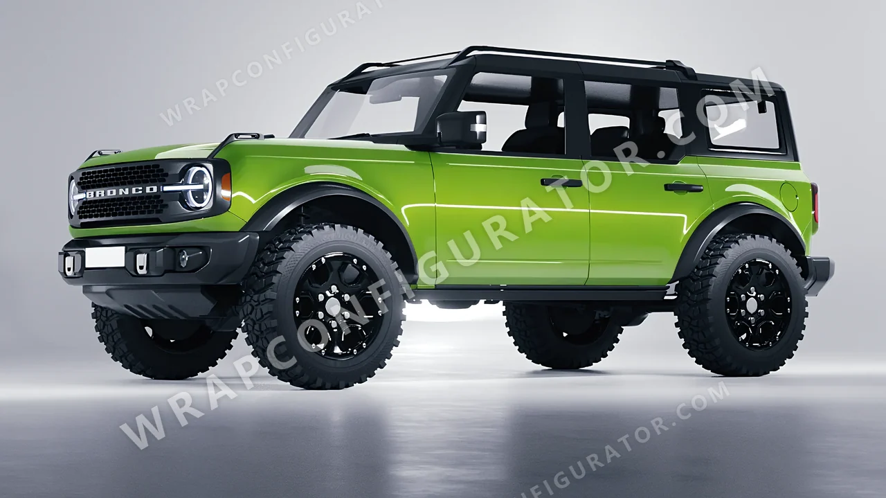 Green Ford Bronco 2024 wrapped in Avery Dennison Tropical Vacation Green SW900-701-O