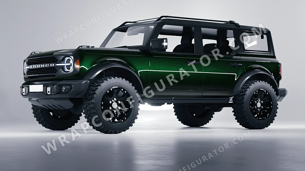 Green Ford Bronco 2024 wrapped in Colourshield PPF by HyperPro Dark Emerald HGM43-P