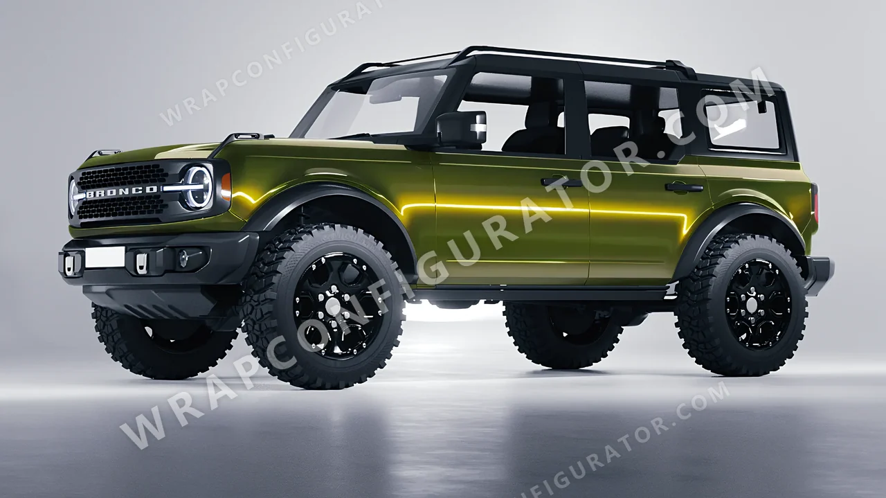Green Ford Bronco 2024 wrapped in Colourshield PPF by HyperPro Ghost Green MSF14G-P