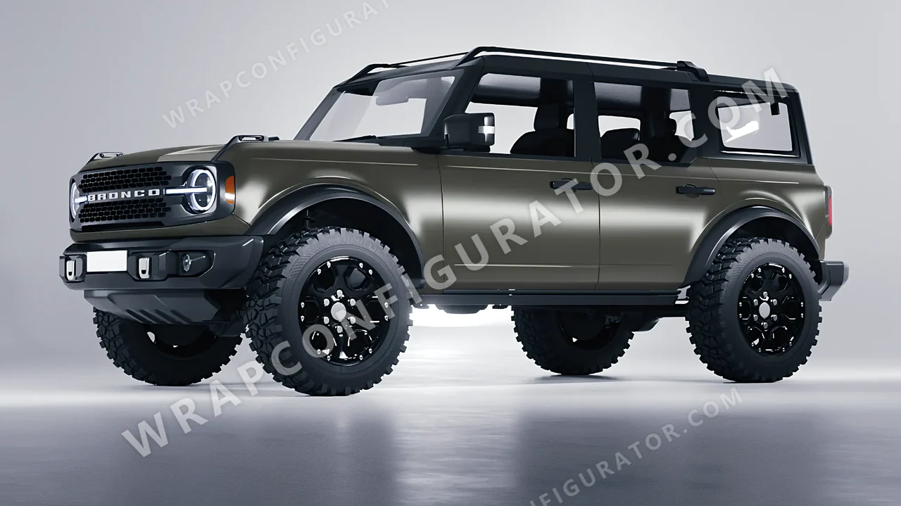 Green Ford Bronco 2024 wrapped in Colourshield PPF by HyperPro Gray Green SMF46-P