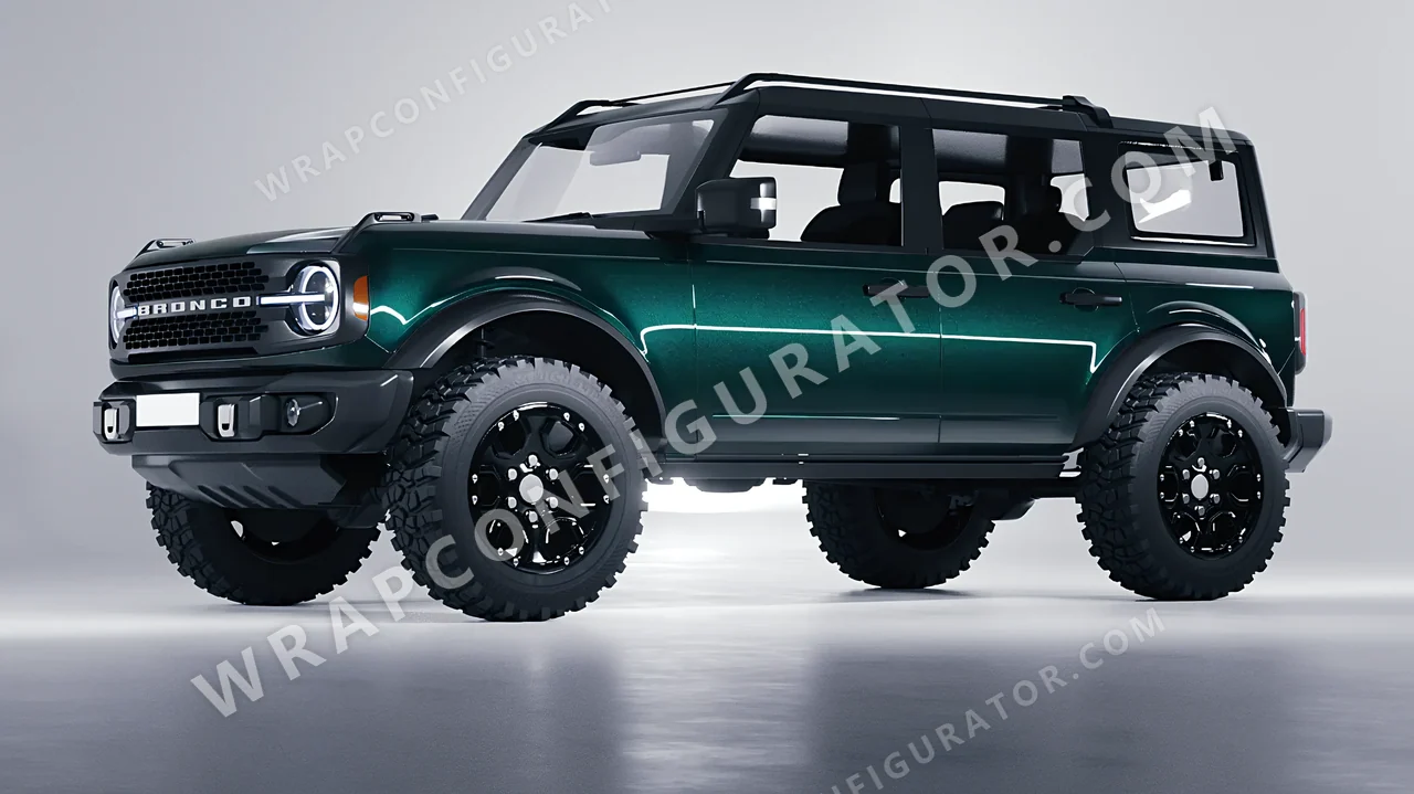 Green Ford Bronco 2024 wrapped in Colourshield PPF by HyperPro Green GAF39-P