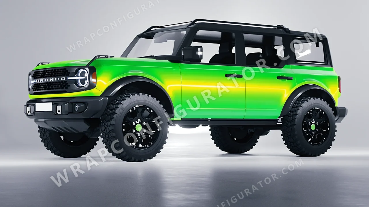 Green Ford Bronco 2024 wrapped in Colourshield PPF by HyperPro Green GSF02-P