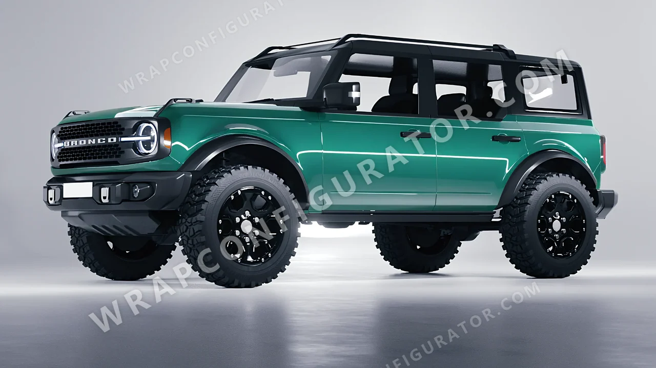 Green Ford Bronco 2024 wrapped in Colourshield PPF by HyperPro Jade Green HGF93-P