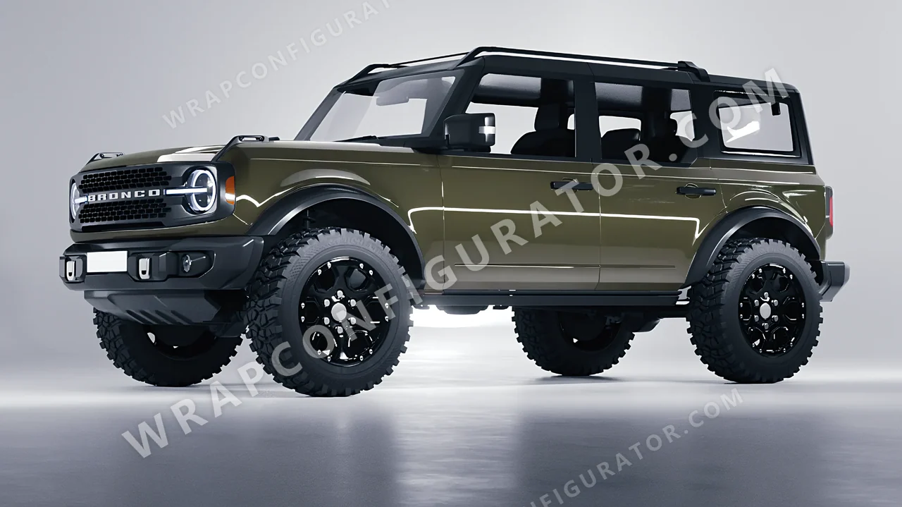 Green Ford Bronco 2024 wrapped in Colourshield PPF by HyperPro Laurel Green HGF28-P