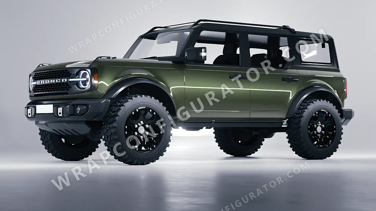Green Ford Bronco 2024 wrapped in Colourshield PPF by HyperPro Laurel Green HGM53-P