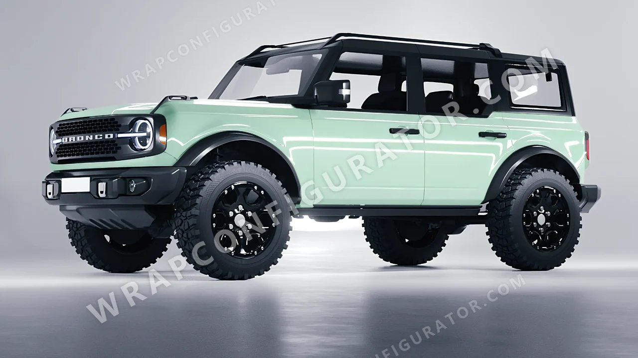 Green Ford Bronco 2024 wrapped in Colourshield PPF by HyperPro Light Mint Green HGF41-P