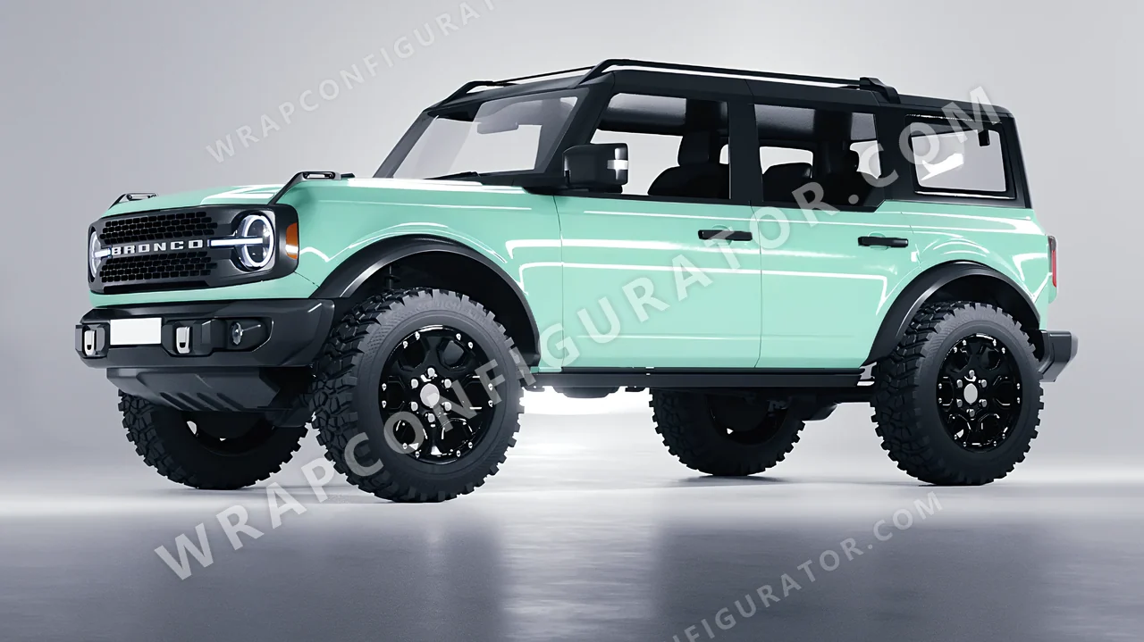 Green Ford Bronco 2024 wrapped in Colourshield PPF by HyperPro Mint Green HGF80-P