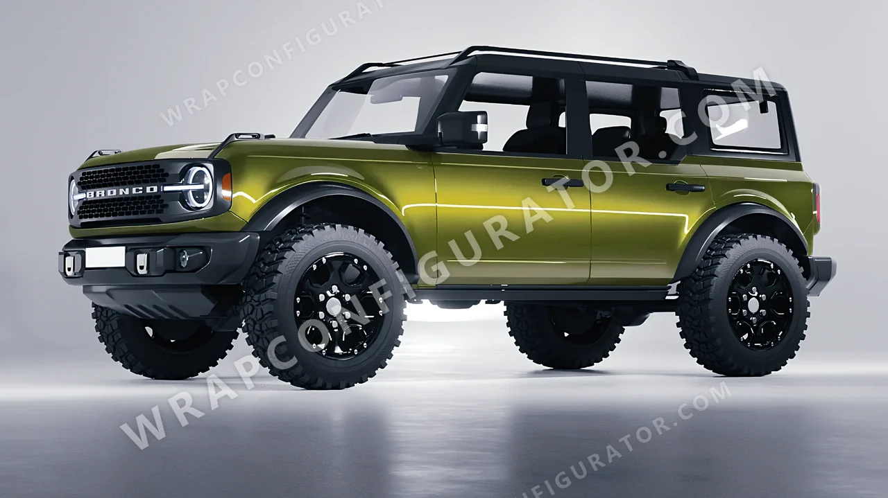 Green Ford Bronco 2024 wrapped in Colourshield PPF by HyperPro Olive Green HGM25-P