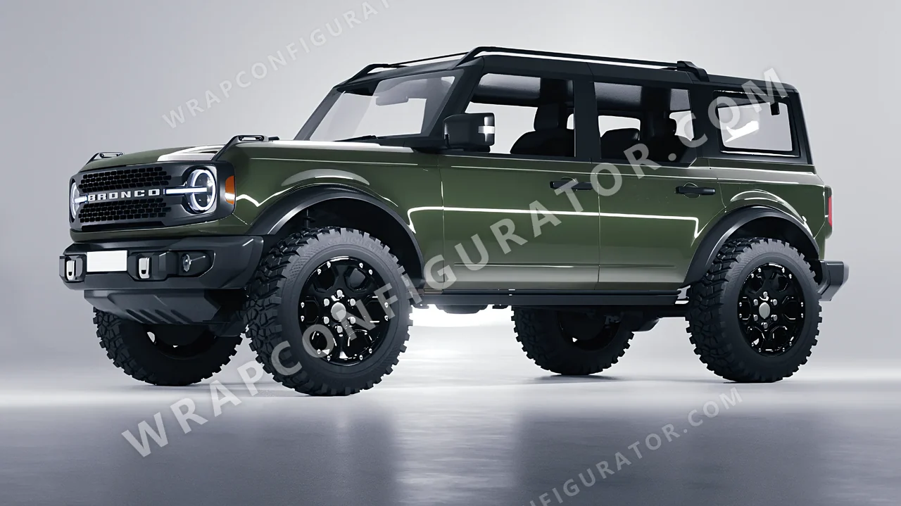 Green Ford Bronco 2024 wrapped in Colourshield PPF by HyperPro Retro Green HGF63-P