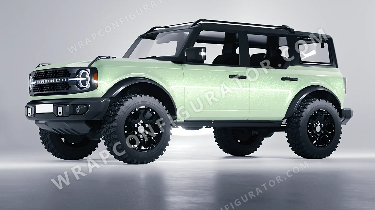 Green Ford Bronco 2024 wrapped in Colourshield PPF by HyperPro Spring Green GPF08-P